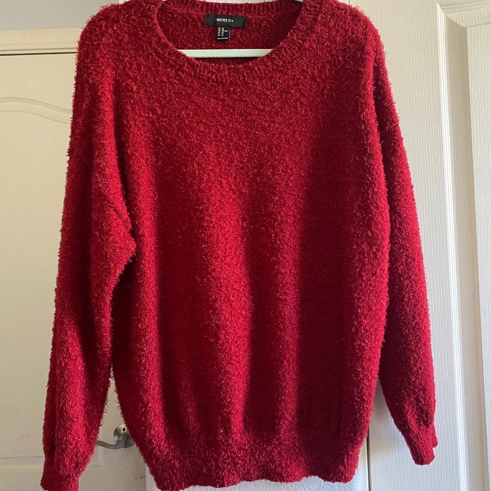 Red fluffy sweater ❤️